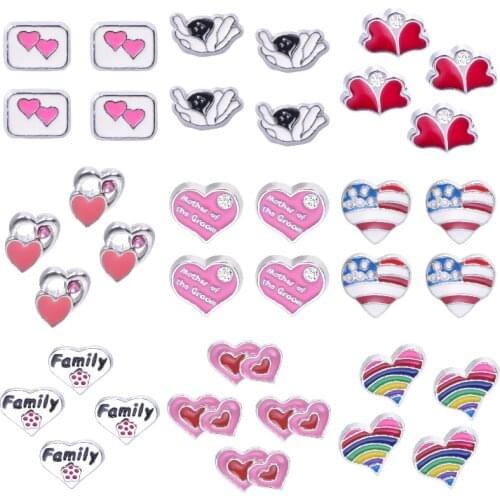 40Pcs/Lot Cute Heart Love Word Family Mother Floating Charms Love Letter Pendant Fit Memory Locket Lovers Gift DIY Jewelry