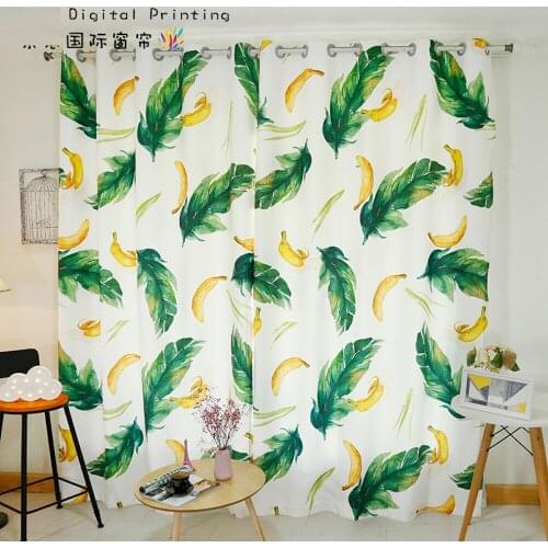 Custom Made 2x Window Drapery Curtain Nursery Kids Children Room Window Dressing Tulle 200x260cm Palm Leaves Banana Rainforest