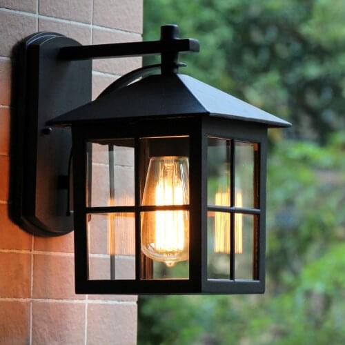 Popular retro outdoor Wall Light favorable europe villa corridor Sconce Lamp black waterproof exterior garden doorway Lighting