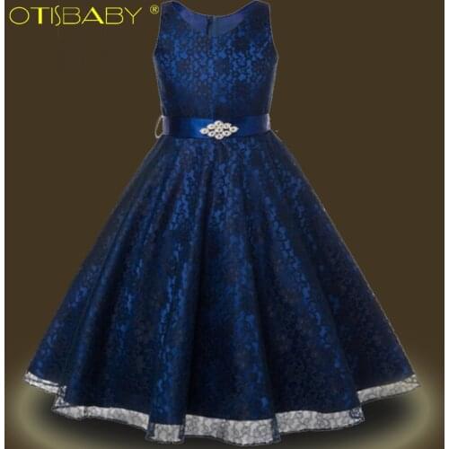 Fancy Flower Girl Communion Elegant Dresses for Girls Kids Tunic Tulle Dress Pageant Girl Costume Deguisement Children Clothing