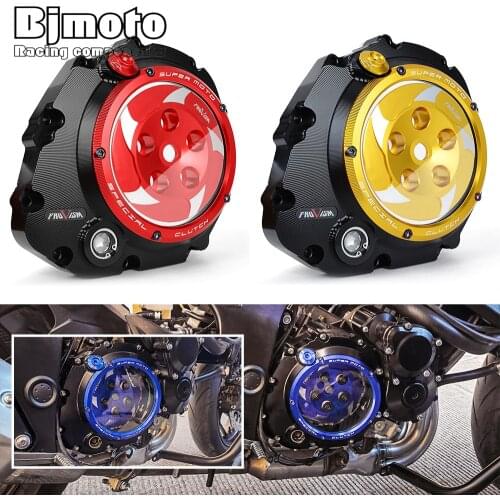Motorcycle CNC Racing Clear Clutch Cover & Spring Retainer R For SUZUKI GSX-S 750 GSX-S750 GSXS750 2005-2021