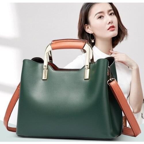 Luxury Handbags Women Bags Designer Fashion Simple Tote Bag Ladies PU Leather Green Color Messenger Shoulder Bags Sac A Main