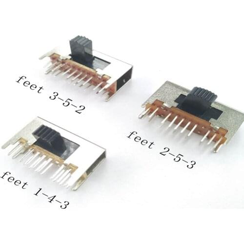 5pcs gear toggle switch 4 fixed feet twenty feet horizontal SK-44D04(4P4T) 0.3A