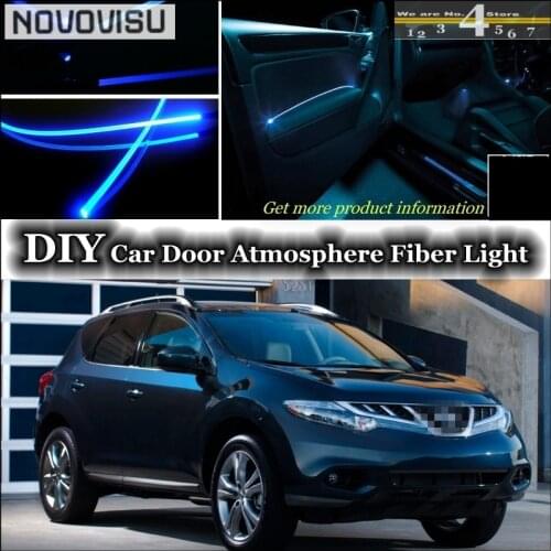 NOVOVISU For Nissan Murano Z51 interior Ambient Light Tuning Atmosphere Fiber Optic Band Lights Inside Door Panel illumination