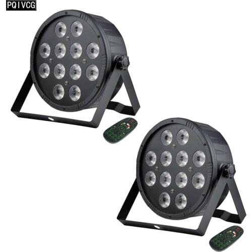 2 Pieces 12x18w RGBWA UV LED Par Light 12 PCS LED Flat Par Light Stage Dj Equipment With Remote Control