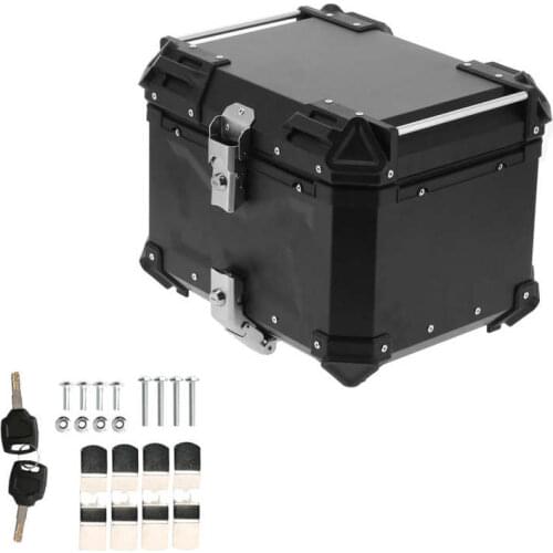 Universal Black 45L Motorcycle Adventure Aluminum Alloy Top Case Tail Box Luggage Carrier Fit for Honda Kawasaki Yamaha