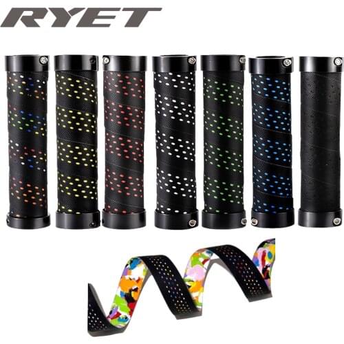1 Pair Mountain Road Cycling Bike Bicycle MTB Handlebar Cover Grips Smooth Soft Rubber Anti-slip Handle Grip Lock Bar End