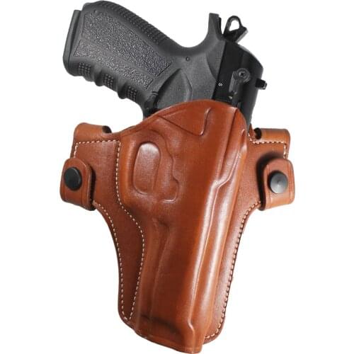 YT HOBBY Colt 1911 5 "Real Leather OWB Two Belt Slots With Strap Concealed Carry Handmade Pistol Gun Holster pouch
