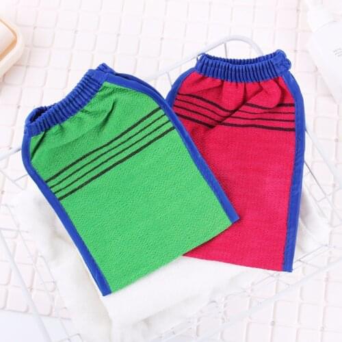 1 Piece Random Color Shower Spa Exfoliator Two-sided Bath Glove Body Cleaning Scrub Mitt Rub Dead Skin Removal