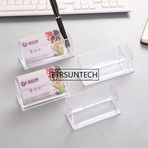 100pcs/lot 2 Style Practical Transparent Cuboid Acrylic Desktop Business Card Holder Display Box