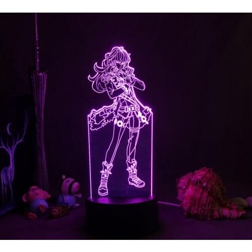 3D Illusion Lamp Game Genshin Impact Figurine Albedo for Bedroom Decor LED Light Atmosphere Bedside Night Lamps Kids Gift