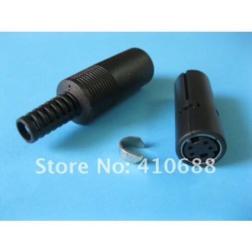 500 Pcs Per Lot Mini 4pin DIN Jack Connector 4 Pin with Plastic Handle Female Hot Sale