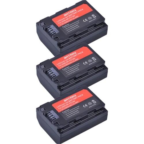 3Pcs 2280mAh NP FZ100 NP-FZ100 Camera Rechargeable Li-ion Battery for Sony NP FZ100 Battery Sony A9, A7R III, A7 III DSLR Camera