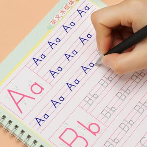 Auto fade English letter copybook enlightenment 26 uppercase and lowercase grooves practice copybook Reusable For Children Kids
