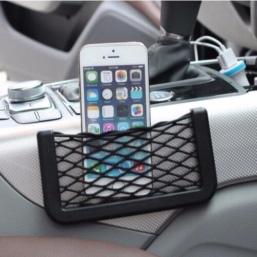 Car Phone Storage bag Carrying Organizer Auto Net Seat Back Side Holder Pocket Black