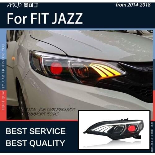AKD Car Styling for Honda Jazz Fit 2014-2020 LED Headlight DRL Fog Lamp Turn Signal Lamp Low Beam High Beam Projector Lens