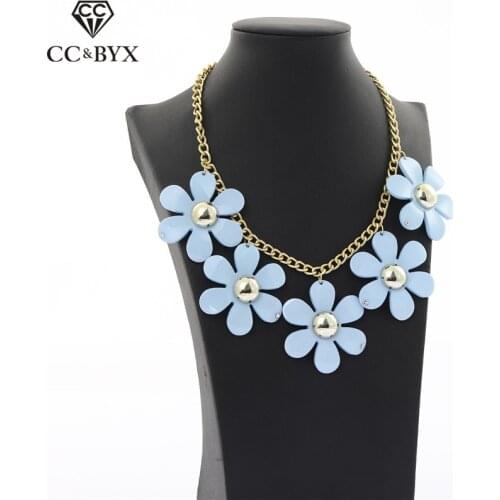 CC Necklace For Women Wedding Jewelry Big Flower Shape Vintage Forest Style Hyperbole Wholesale Party Accessories Fine Gift D060