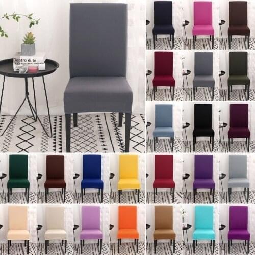 18 Solid Color Stretch Dining Room Chair Covers Slipcover Living Room Office Home Party Wedding Decoration Chair Cover
