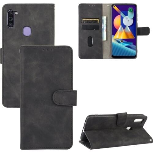 For Samsung Galaxy M11 Case Luxury Flip Skin Texture PU Leather Card Slots Wallet Stand Case For Samsung M11 M 11 Phone Bags