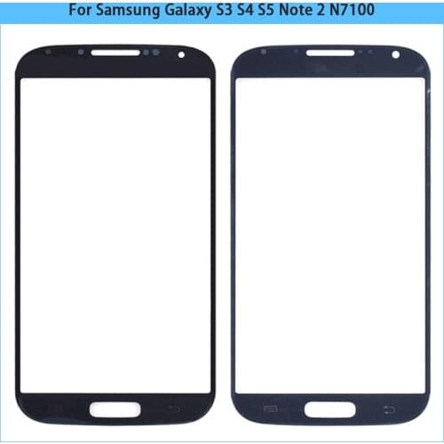 For Samsung Galaxy S3 i9300 S4 i9500 S5 i9600 Note 2 N7100 Touch Screen Front Glass Panel Sensor Lens Outer Panel