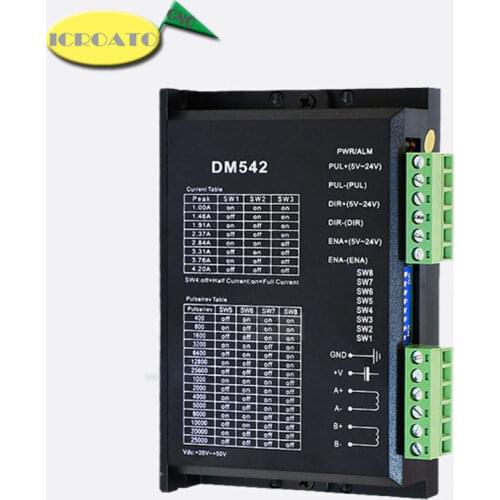 DM542 Stepper Motor Controller 2-phase Digital Stepper Motor Driver 18-48 VDC Max. 4.2A for 57 86 Series Motor