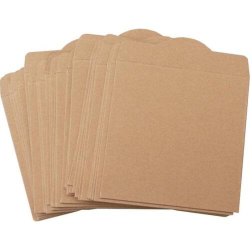 Plain brown colour kraft paper CD sleeve bag - 50pcs