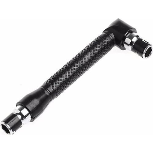 Double Head L-Shaped Socket 90 Degree Wrench Extension Handle 1/4 Hex Shank Right Angle Screwdriver Adapter Wrench Screwdriver