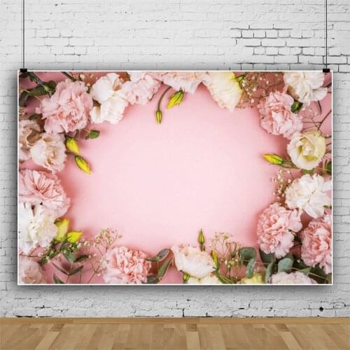 Laeacco Rose Flowers Wedding Birthday Ceremony Party Pink Photographic Background Baby Portrait Photocall Poster Photo Backdrops