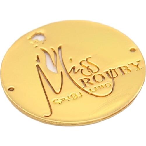 Custom Logo Name Metal Plate Labels For Heel For Shoes Customized Jeans Sewing Metal Tags Customize Metal Name For Clothes Tag