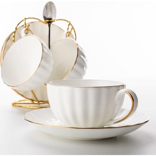 European-style Phnom Penh Small Luxury Coffee Cup Set Home Bone China Coffee Porcelain Tea Milk Cup Creative Tea Set Gift 200ml