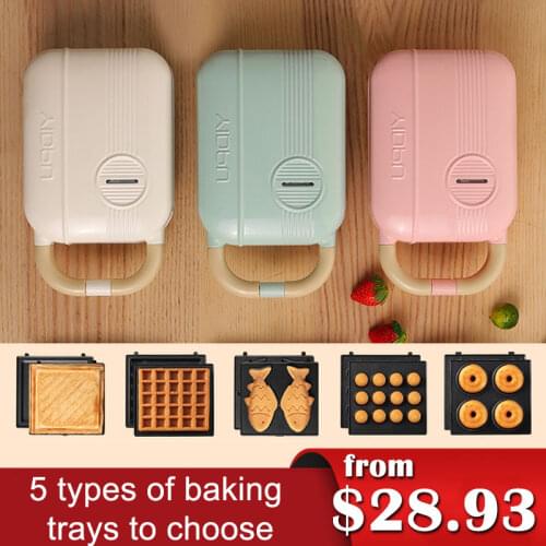 Electric Sandwich Maker Breakfast Machine Household Light Food Multi-Function Waffle Maker Takoyaki Toast Pressure Toaster