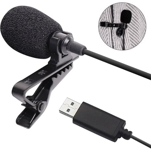 Portable USB 2.0 Mini Mic Microphone Hands Free Clip On Microphone Omni-directional Mini Audio Mic For PC Laptop Lound Speaker