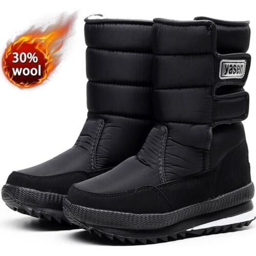 Snow boots men shoes men boots leather winter shoes men winter boots thick plush work boots waterproof slip resistant