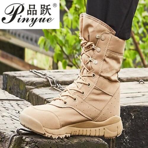 High Top Tactical Boots Men Shoes Hiking Shoes Outdoor Boots Mountain Shoes Man Desert Combat Military Boots