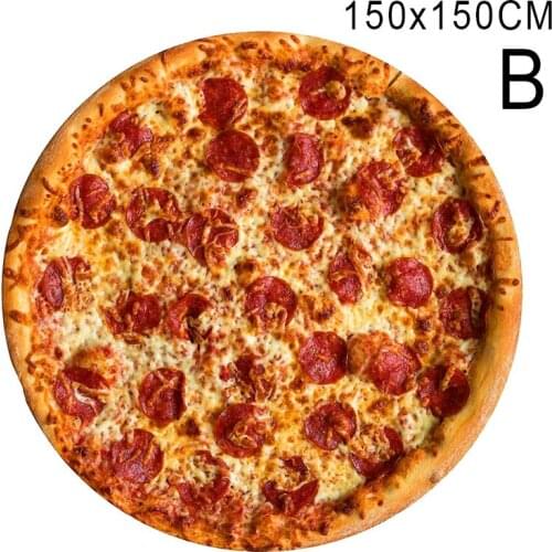 Pizza Soft Flannel Blanket Wrap Round Throw Towels Warm Decoration for Home Children 120/150/160/180CM E2S
