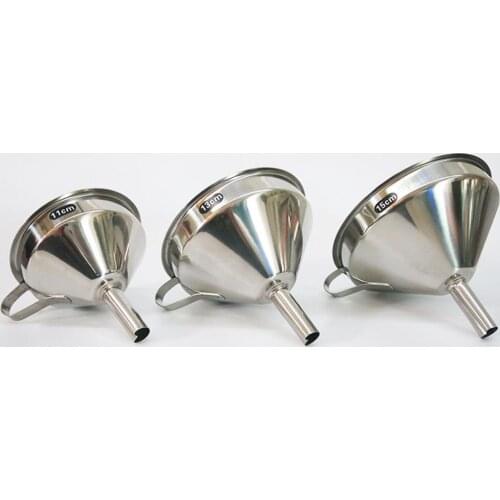 Stainless Steel Cone Funnel Pour Oil Wine Liquid Hopper Kitchen Home Tool 11/13/15cm Kitchen Tools & Gadgets Durable Funnel