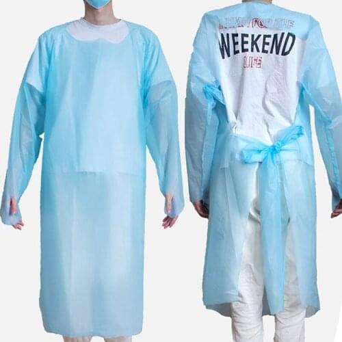 Disposable Protection Apron Thicken Workwear Dustproof Factory Clothes Long Sleeve Cooking Uniform for Men Women Work Smock
