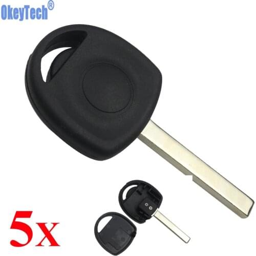 OkeyTech 5PCS/LOT Car Transponder Key Shell Case Fob for Vauxhall Opel Key Uncut HU100 Blade Blank Replacement Transponder Key