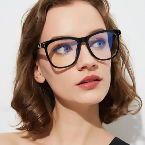 Oversized Square Blue Light Glasses PC Black Spectacle Frames Women Clear Lens Glasses Mens Computer Glasses Oculos Vintage