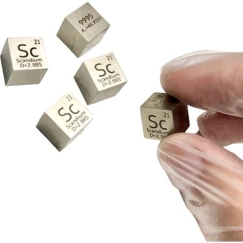 Sc Scandium Cube Bulk Glass Seal Pure 99.95% Periodic Table of Rare-earth Metal Elements for DIY Research Study School Education