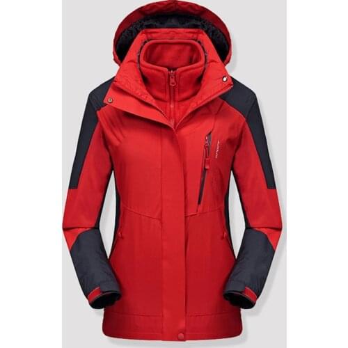 Woman Windbreaker 3 in 1 Hood Jackets Female Waterproof Detachable For Hike Trekking Camp Climb Ski Cycling Oversize Plus Size