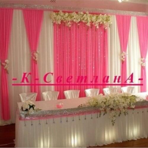 Hot pink Wedding Backdrop stage drape Curtain For wedding decoration 10ft x 20ft