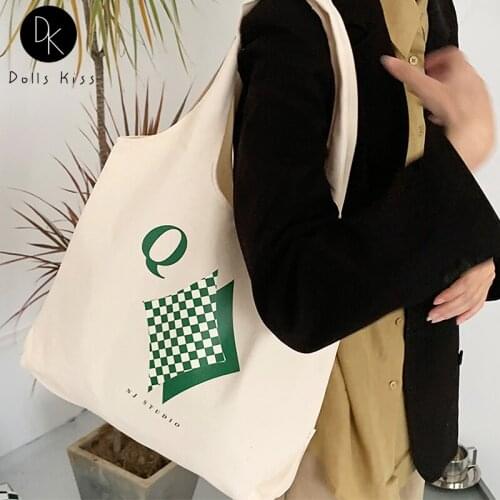 Women Canvas Eco Bag Ladies Retro Poker K Printing Shoulder Bag Niche Design Shopping Bag Large Capacity Casual Travel Totes