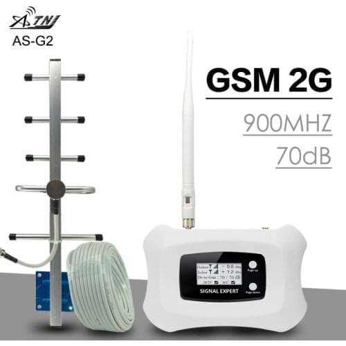 ATNJ LCD Display GSM Repeater 900MHz Cell Mobile Phone GSM 900 Signal Booster Talk Voice Amplifier + Yagi Antenna with 15m Cable