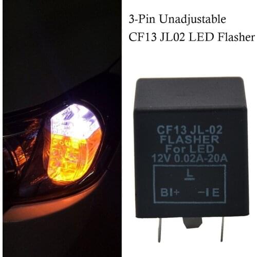 1PC 3 Pin CF13 JL-02 Electronic Car Flasher Relay to Fix LED Light Turn Signal Hyper Flash Blinking Light 12V DC