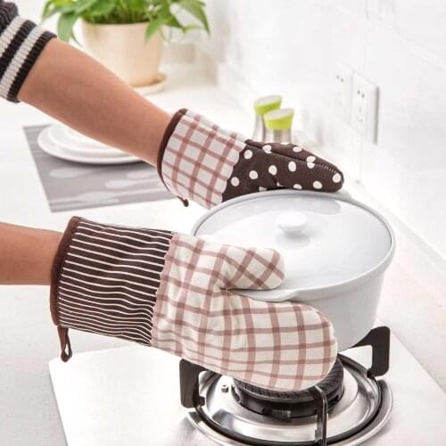 1Pc Cotton Oven Mitt Kitchen Cooking Microwave Oven Gloves Pot Holder Heatproof Mitts BBQ Gloves Camping Potholder