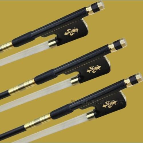 1pc best pro black carbon fiber viola 4/4 professional bow siberia horetail fluer-de-lys ebony frog copper parts