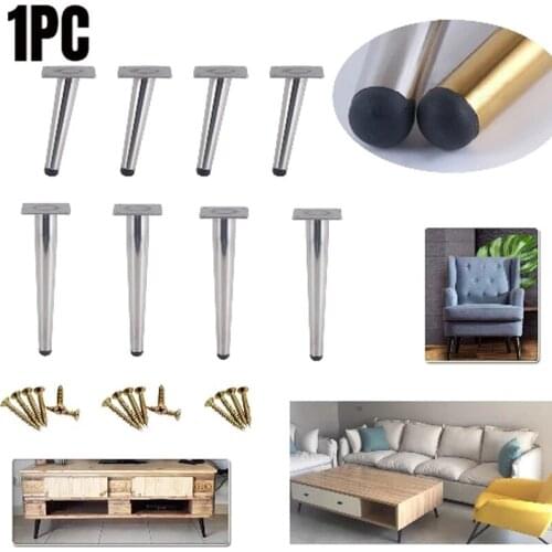 1PC Metal Furniture Legs Replacement Support Foot Silver For TV Stands Cabinet Tea Coffe Table Sofa 150/200/250/300mm