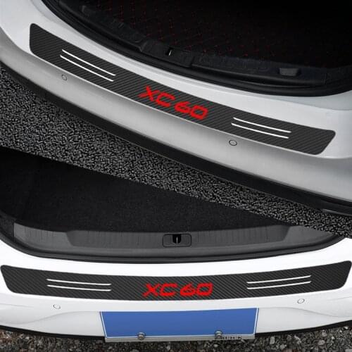 1PCS Car trunk bumper carbon fiber sticker For Volvo XC60 V40 V60 S60L S80 XC80 XC90 Vinyl Sticker Car Accessories Car-Styling