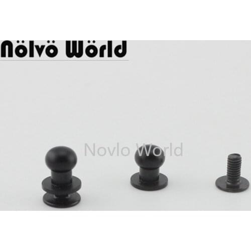 10 pieces test,Black color 6mm Screw rivets chicago rivet Screw Studs screw back rivet